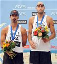 smart Grand Slam silver medal winners Todd Rogers (left) and Phil Dalhausser of United States